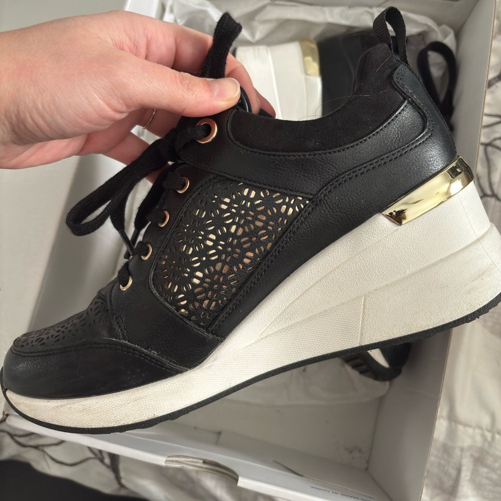 Aldo Women's Sneakers in Black with Gold Details